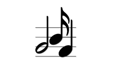 DNSEMP-C-382-BK-WT Black Music Notes White Background